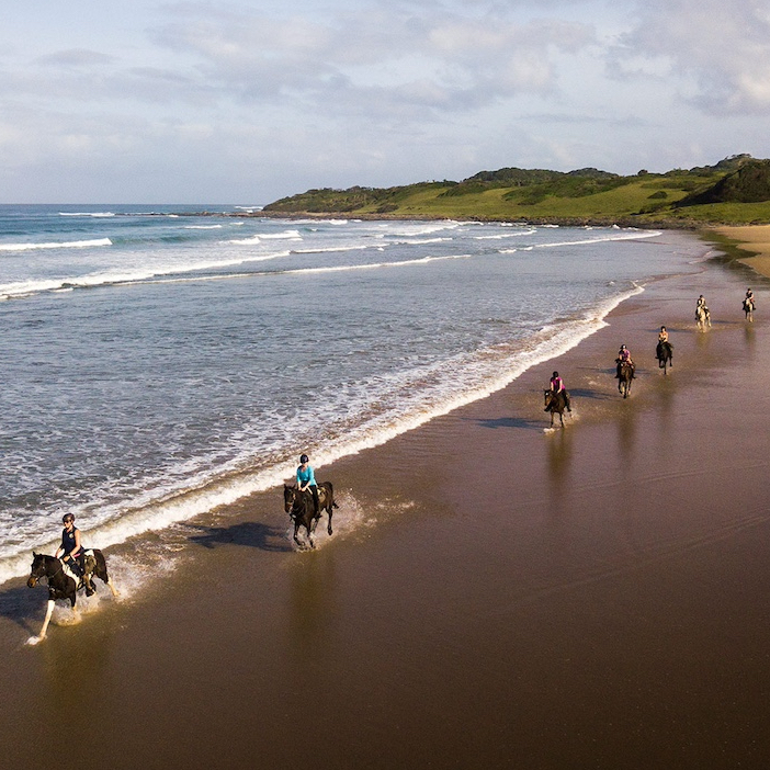 Beach, rocks and rivers at the border of Africa